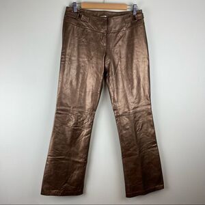 CACHE bronze leather pants size 6